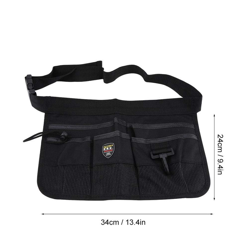 Gardening Tool Belt Waist Bag with 6 Pockets of Different Sizes and Depth Oxford Cloth Adjustable Waist Belt(Black) Black - NewNest Australia