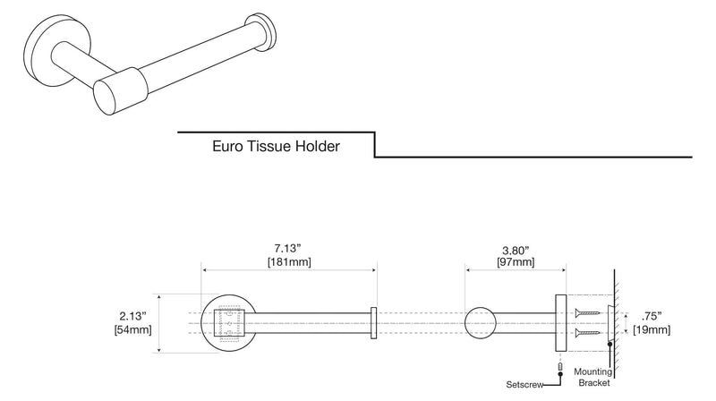 Gatco 4663 Reveal Euro Toilet Paper Holder, Chrome - NewNest Australia