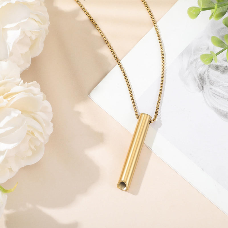 Fiada Stress Relief Necklace, Stainless Steel Necklace For Mindful Breath, Portable Meditation Breath Chain, Deep Breathing Exercise, Necklace For Men And Women, Meditation Anxiety Relief, Relaxation, - NewNest Australia