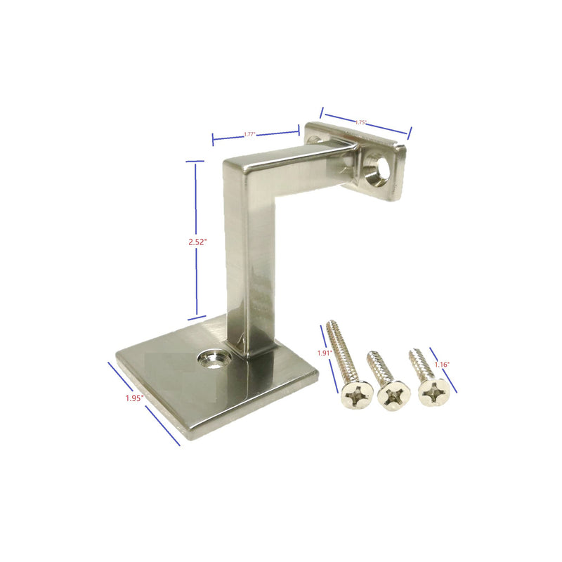 Langdoly Square Handrail Brackets for Staircase Stair Railing Brackets with Screws (Pack of 1) (Satin Nickle) Satin Nickle - NewNest Australia