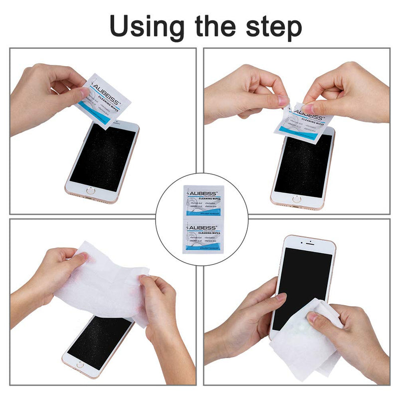 Pre-Moistened Lens Wipes ALIBEISS Screen Wipes for Glasses, Camera,Tablets, Smartphone, Screens and Other Delicate Surfaces,Pack of 100 100 Count (Pack of 1) - NewNest Australia