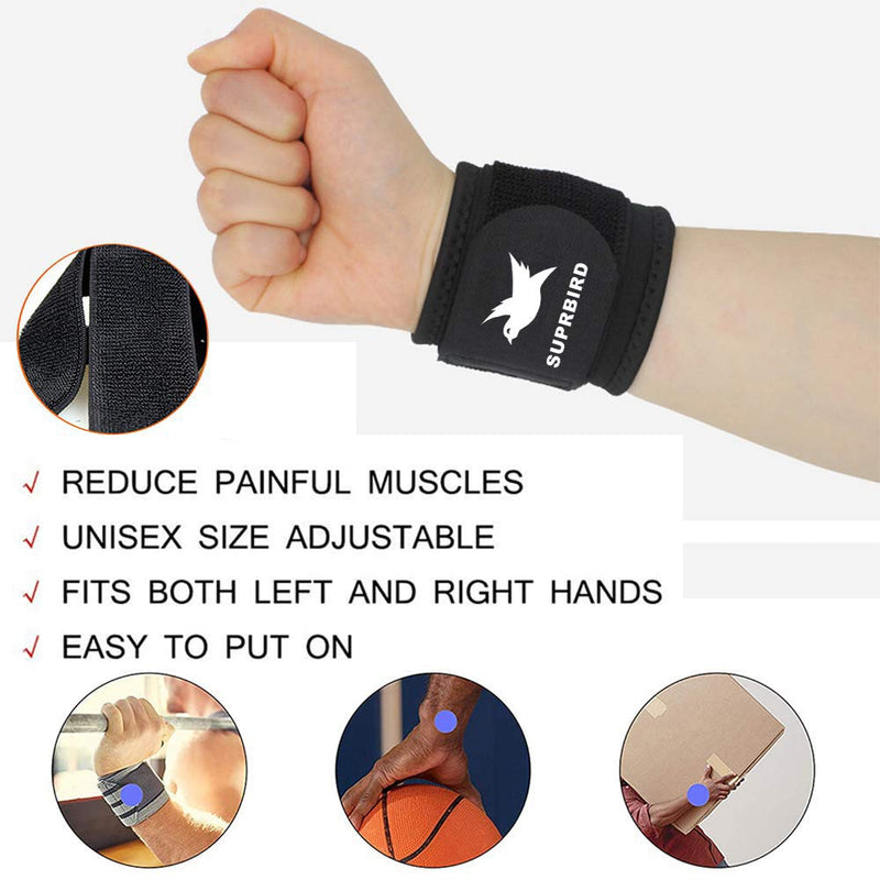Suprbird Wrist Bandages, Wrist Support, Hand Bandage, Right And Left, Wrist Bandage Fitness With Velcro Fastening, Breathable Wrist Carpal Tunnel Syndrome Sprains - NewNest Australia