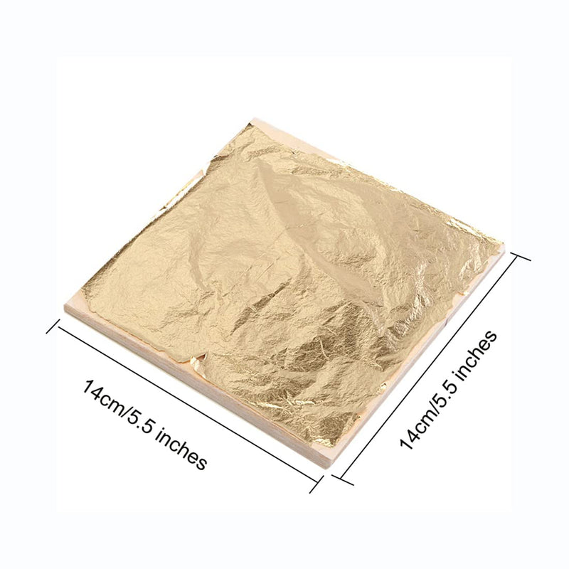 100 Sheets Imitation Gold Leaf for Art, Crafts Decoration, Gilding Crafting, Frames, 5.5 by 5.5 Inches - NewNest Australia