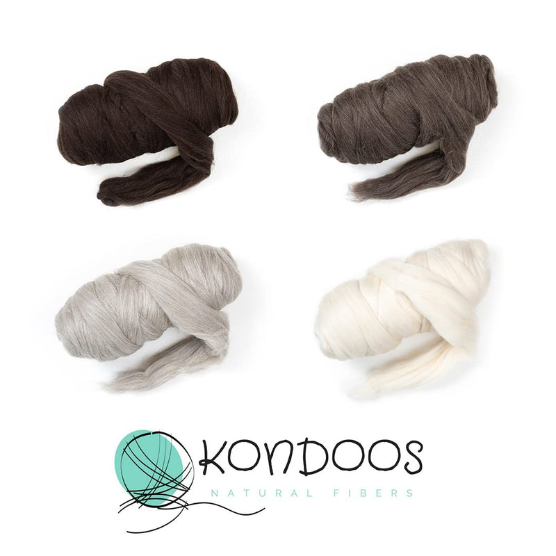 100% Natural Wool roving, 8 OZ. Best Highland Wool fo Needle Felting, handcrafts and Spinning. Natural Colours, un-Dyed. (Dark Chocolate, 8 oz) Dark Chocolate - NewNest Australia