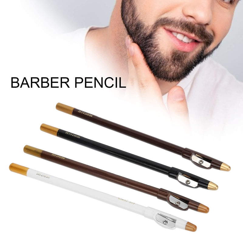 Set of 4 barber pencils (black and white and dark brown and light brown), contour pencils for beard and hair with sharpener for the formatting tools - NewNest Australia