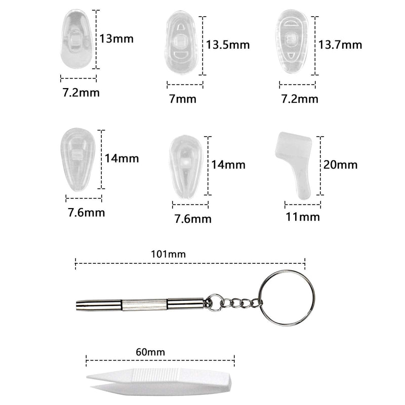 Nose pads 25 pairs of glasses nose pads silicone, soft, PVC non-slip air chamber nose pads glasses repair set for glasses, sunglasses, glasses with cleaning cloth, tweezers and micro screwdriver - NewNest Australia