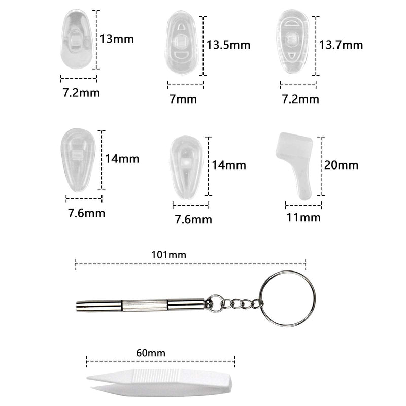 Jinlaili Nose Pads, 25 Pairs Soft Silicone Nose Pads, Ultra-Soft PVC Nosepads Assortment Kit for Eyeglass Sunglasses, 5 Styles Comfortable Air Chamber Nose Pads with Screws Screwdriver and Tweezers - NewNest Australia