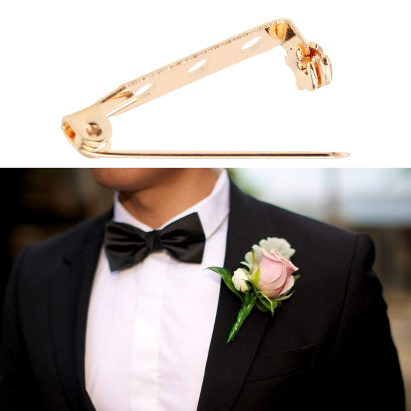 200 Pcs Gold Tone Brooch Pin Backs Clasp 1 Inch Bar Pins Findings 3 Holes Safety Pins for Badge