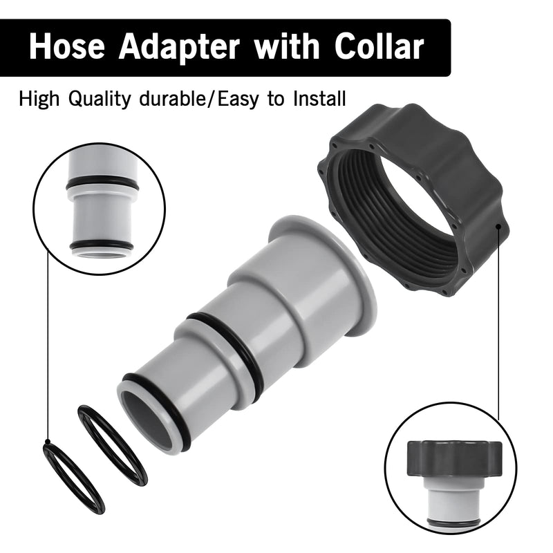 Replacement Hose Adapter A with Collar for Above Ground Swimming Pool, Converts 1.5" and 1.25" Hoses for Intex Pool Threaded Connection Pumps & Plunger Valve,Pool Accessories (4Pack) PN. 25007 - NewNest Australia