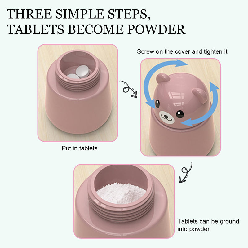 Bear Pill Cutter, Tablet Grinding, Portable Pill Crusher, Pill Mortar For Small And Large, Mortar For Medication, Rotating Tablets, Crushing Mortar, For Pets And Children (Green) - NewNest Australia