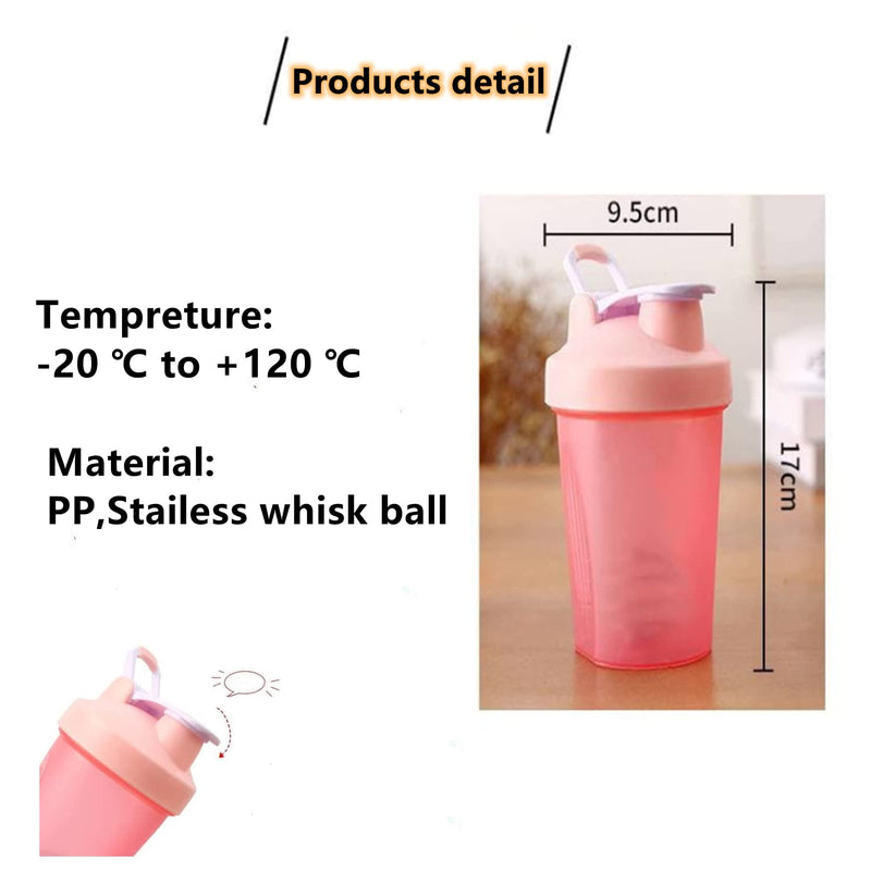 Protein Shaker Bottle Blender for Shake and Pre Work Out, Best Shaker Cup (BPA free) w. Classic Loop Top & Whisk Ball, Kitchen Water Bottle (16OZ-400ML, Black Top/Black Body) 16OZ-400ML - NewNest Australia