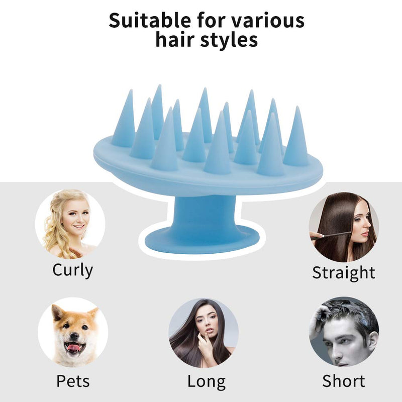 Ithyes Scalp Massager, Hair Shampoo Brush With Soft Silicone Bristles, Dandruff Treatment, Head Scrubber Comfortable For All Hair Types Of Curly Girls, Women, Men, Kids, Pets (Blue) - NewNest Australia