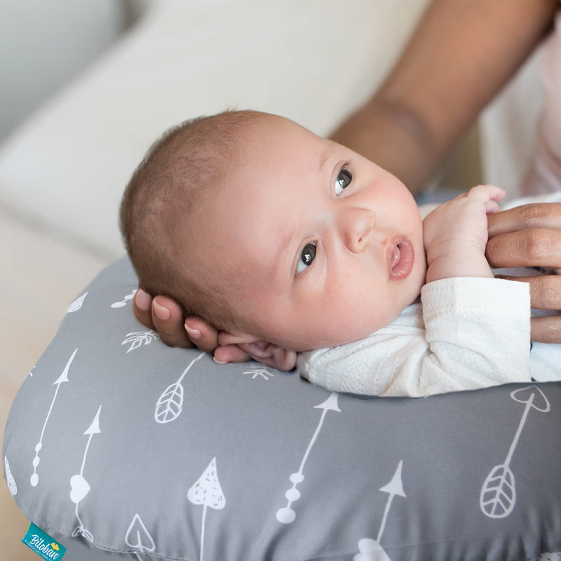 Nursing Pillow Cover for Boppy Pillow 2 Pack Safely with Zipper Cover Ultra Soft & Breathable Breastfeeding/Positioner Slipcover for Baby Boys/Girls Cloud & Arrow - NewNest Australia