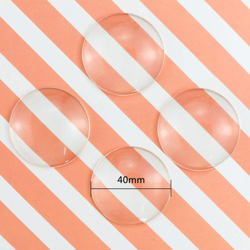Faxco 30-Pieces Transparent Glass cabochons, Clear Glass Dome cabochon, Non-calibrated Round 1.57 inch/40mm for Photo Pendant Craft Jewelry Making - NewNest Australia