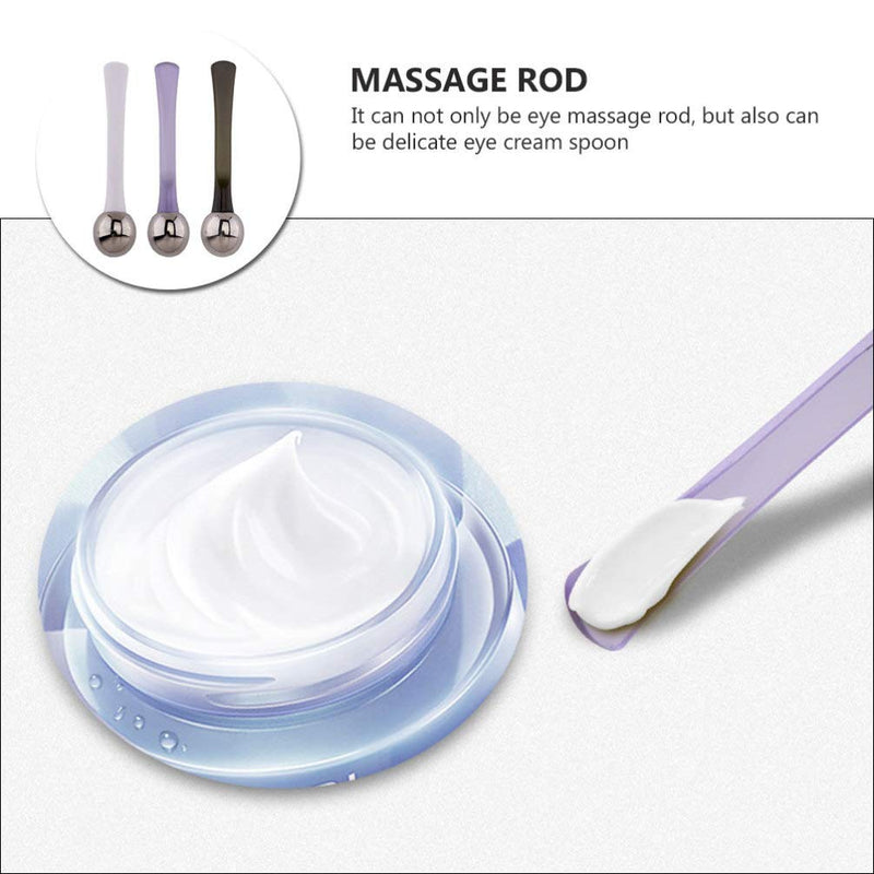 Lurrose Eye Cream Massage Sticks Metal Makeup Spatula Eye Cream Applicator Beauty Scoop Anti Wrinkle Eye Fatigue Relief Massage Stick Cream Scoop DIY Cosmetic Tool 3pcs - NewNest Australia