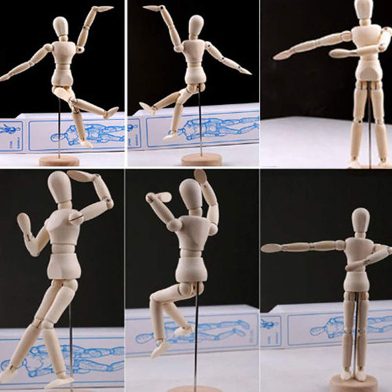 Artist Wooden Manikin Mannequin Sketching Lay Figure Drawing Model Aid Human Figure Artist Draw Painting Model Mannequin Jointed Doll for Art Drawing Human Figure 4.5 inch - NewNest Australia