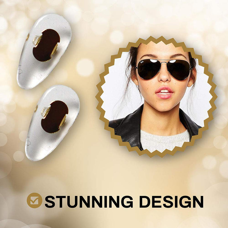 Premium Grade Soft Silicone Nose Pads Compatible with Ray Ban Aviator | Replacement Certain RB Aviator | Gold Colour | Inserts | 1 Pair | by Sports World Vision - NewNest Australia