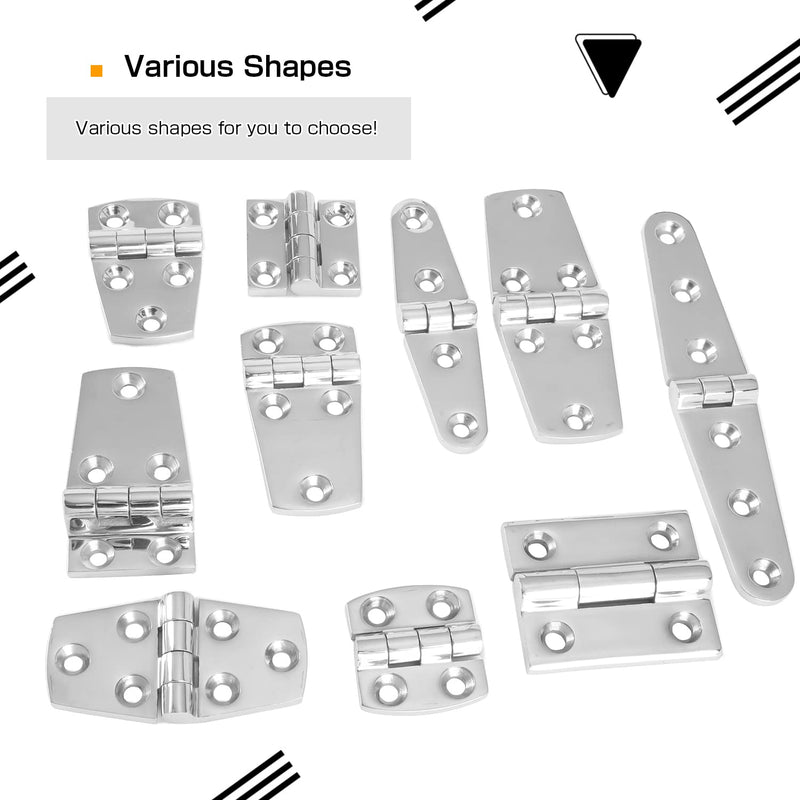 Atibin Marine Mount Door Hinges Steel Stainless Hatch Boat Hinge Hardware Heavy Duty Boat Hinge Deck Mirror Polished SUS316 1.50 inch x 4.00 inch 2pcs - NewNest Australia