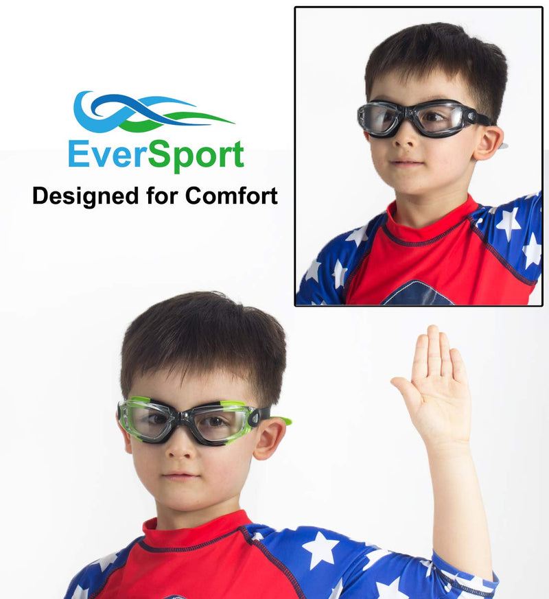 EverSport Swim Goggles Pack of 2 Swimming Goggles Anti Fog for Adult Men Women Youth Kids Pistachio Green/Black & Black - NewNest Australia