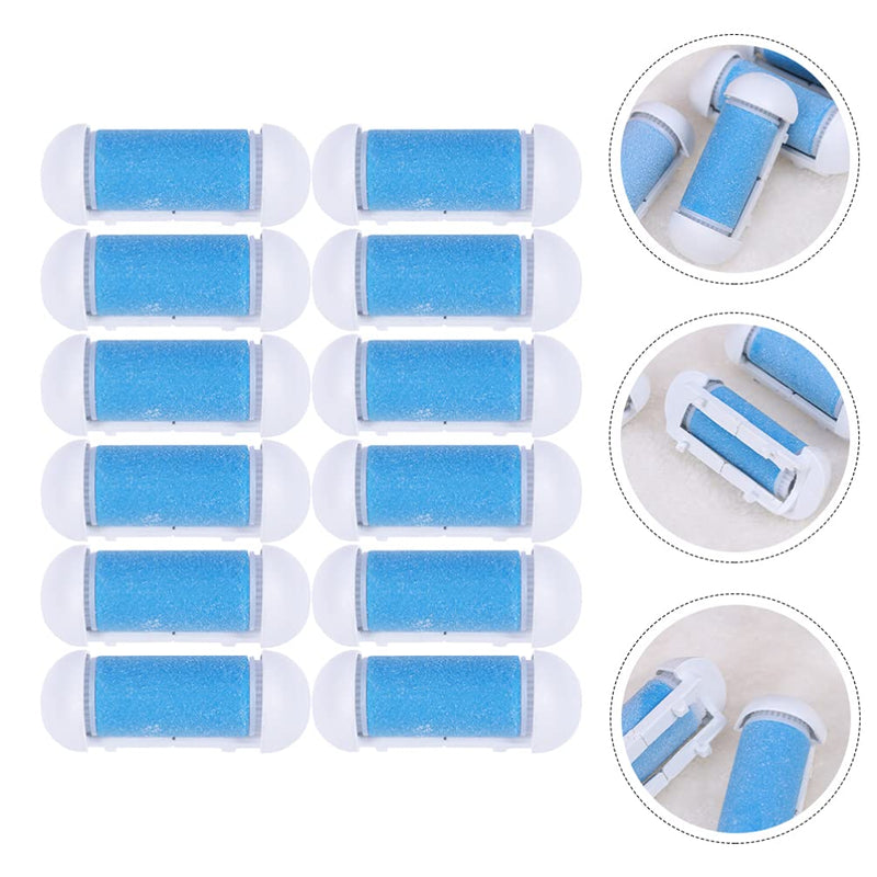 Lurrose 12pcs Foot File Replacement Roller Coarse Roller Refill Heads for Electronic Callus Remover Pedicure File Tool Blue - NewNest Australia