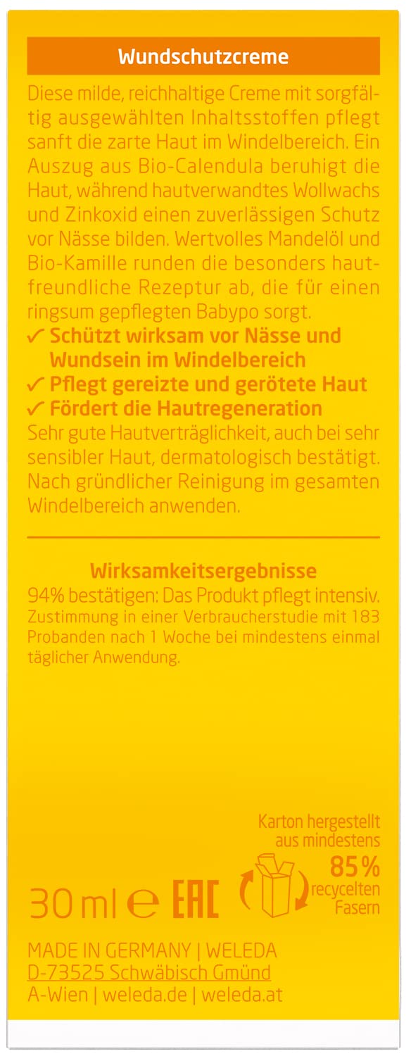 Weleda Baby Calendula Wound Protection Cream/Baby Cream, 30 Ml Natural Cosmetics Wound Ointment For The Protection Of Sensitive Baby Skin In The Nappy Area Helps With Redness, Irritated Skin And Soreness - NewNest Australia