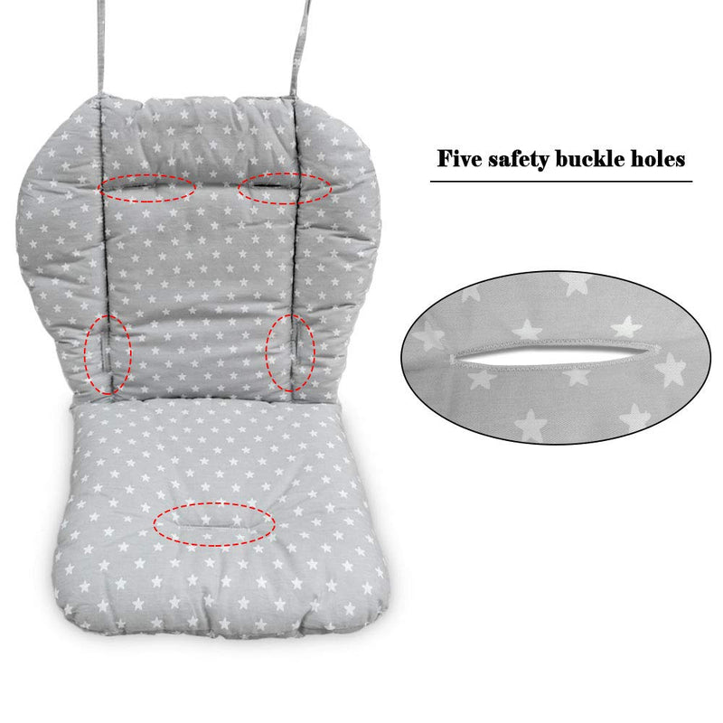 High Chair Cushion, High Chair Pad/seat Cushion/Baby High Chair Cushion,Soft and Comfortable,Light and Breathable,Make The Baby More Comfortable (Gray Background Stars Pattern) - NewNest Australia