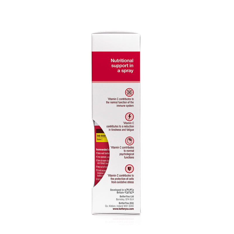 BetterYou Vitamin C Daily Oral Spray | Selenium, Vitamin B2 and Green Tea Extract | 100mg per daily serving | Natural Cherry and Blueberry Flavour | 25ml - NewNest Australia