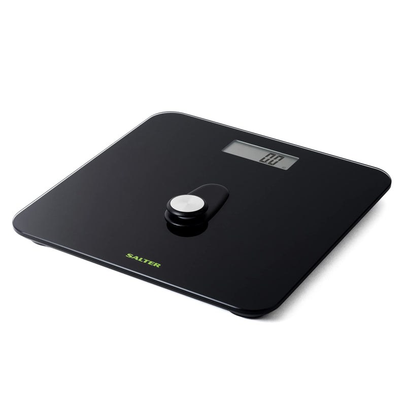 Salter 9224 Bk3R Eco Body Scales - Glass Bathroom Scales, Digital Bathroom Scales, Simple Lcd Display, Step-On Technology, No Batteries Required, Compact Electronic Scales - NewNest Australia