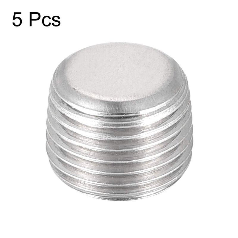 uxcell Hex Countersunk Plug - Stainless Steel Pipe Fitting 1/8NPT Male Thread Socket Pipe Adapter Connector 5Pcs Silvery - NewNest Australia