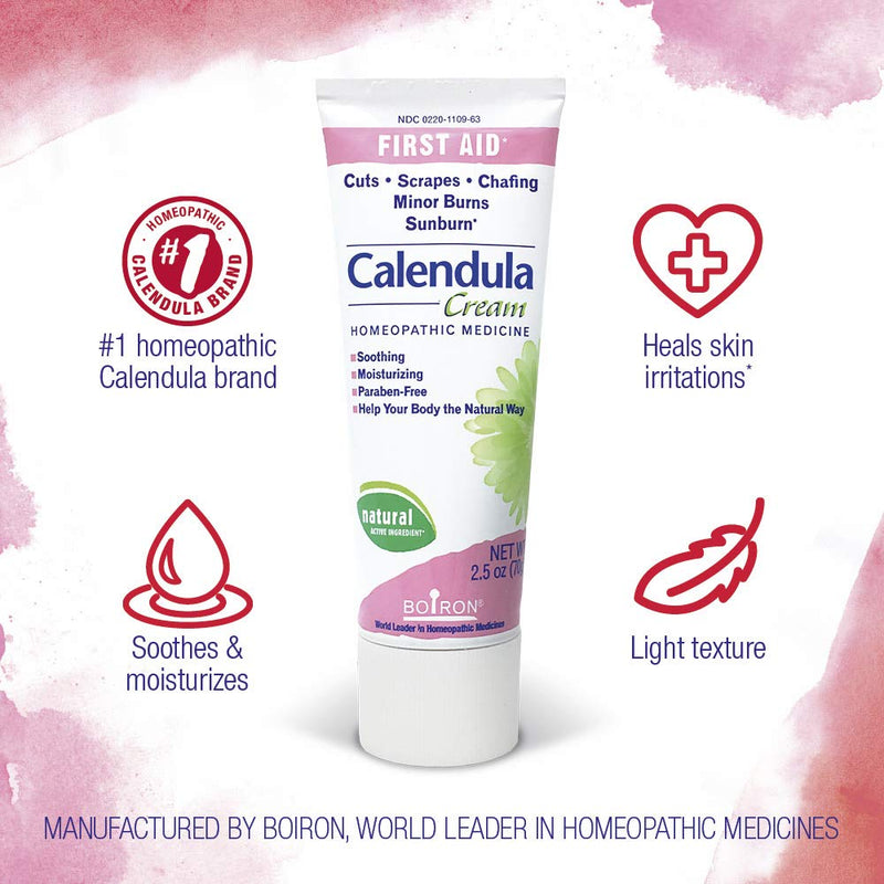 Boiron Calendula, 2.5 Ounce, Topical First Aid Cream for Cuts, Scrapes, Chafing, and Sunburn - NewNest Australia