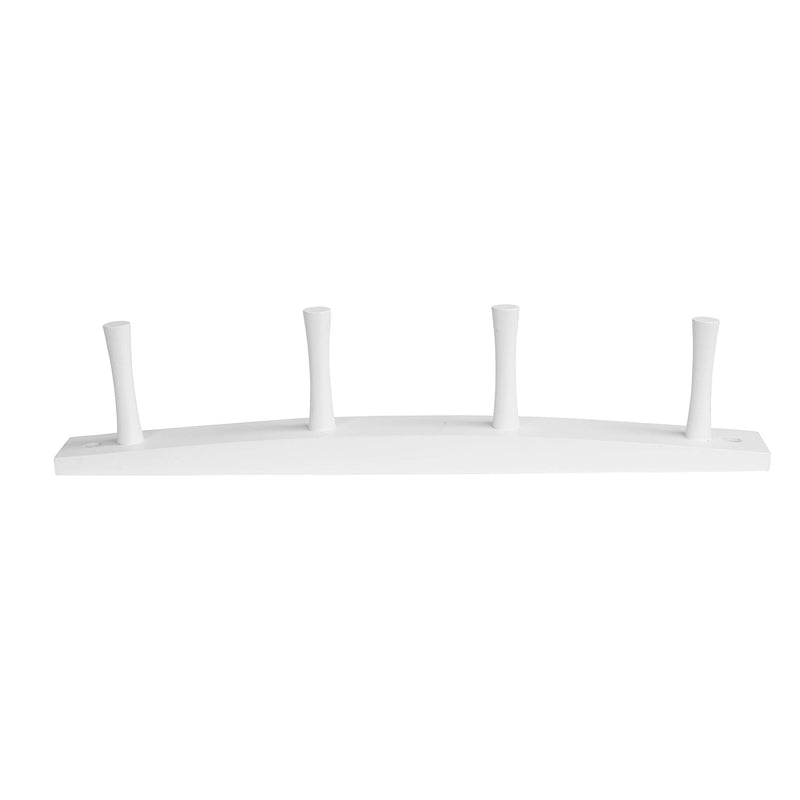 NewNest Australia - Spectrum Diversified Wall-Mounted 4 Peg Wood Hook, Hat Organizer & Coat Entryway or Closet Bathroom Storage Racks for Towels & Bath Robes, White 