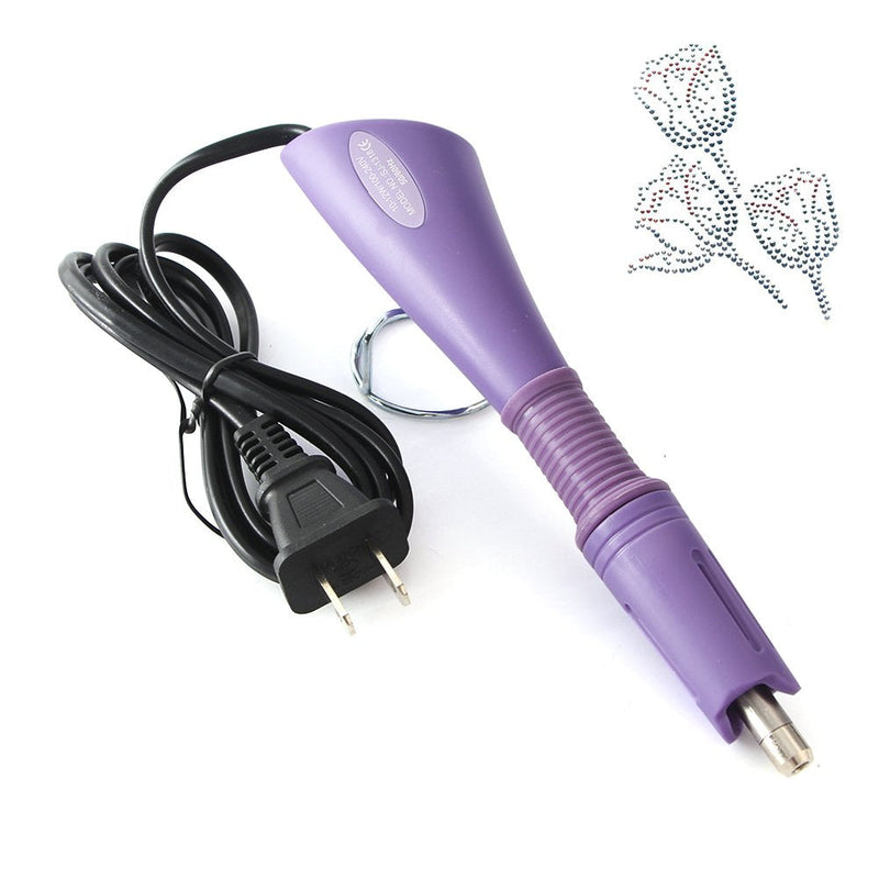 Hotfix Rhinestone applicator 7 in 1 Professional Iron-on Hot Fix Wand Crystal Gem Rhinestone Heat-fix Tool (Purple) Purple - NewNest Australia