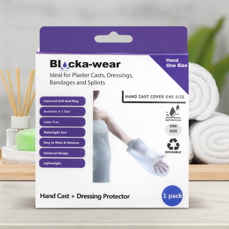 Adult Hand Waterproof Cast Cover for Shower & Bath - Reusable Waterproof Protector Sleeve Made with a Soft, Stretchy Neoprene Seal & High Grade PVC Body - One Size Fits Most – 38 cm x 24 cm, Grey - NewNest Australia