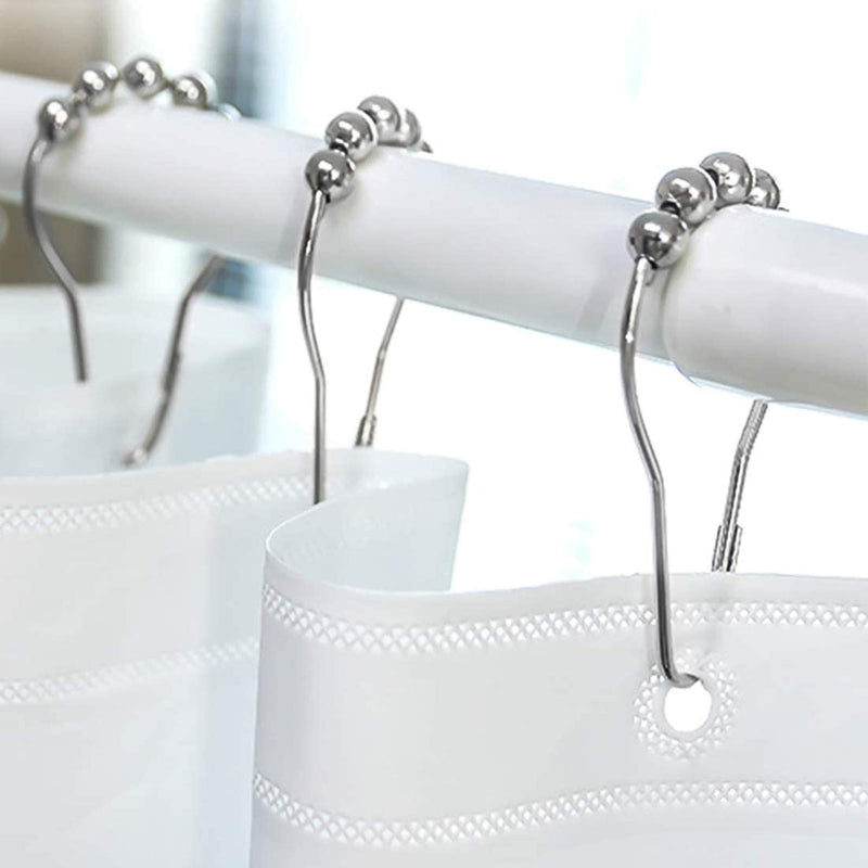 Shower Curtain Hooks, 24 PCS, Bathroom Shower Curtains Rings, Resistant Stainless Steel Shower Curtain Hooks Rings for Bathroom Shower Curtain Liner Rod, Heavy Duty Roller Glide Hanger Bath Drape Loop - NewNest Australia