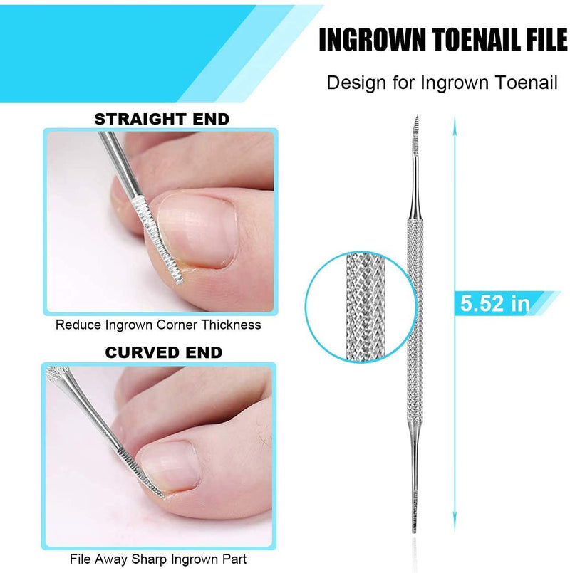 Toenail Clippers Set 7Pcs, Staineless Steel Ingrown Toenail Tool Kit, Professional Toe Nail Nippers Set for Ingrown & Thick Nail, Surgery Grade Manicure Pedicure Tool By OosoFitt Silver - NewNest Australia