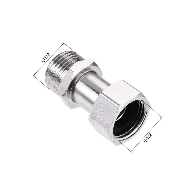 uxcell Straight G1/2 Male to Female Pipe Fitting Connector with Gasket Nickel Plated Copper 2Pcs - NewNest Australia