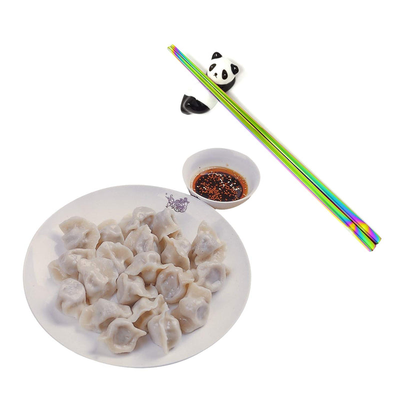 NewNest Australia - Honbay 6PCS Cute Ceramic Panda Chopsticks Rest Rack Stand Holder for Chopsticks, Forks, Spoons, Knives, Paint Brushes 