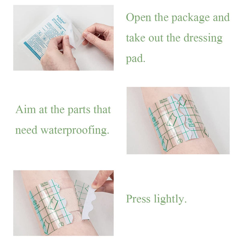 10 Pieces Transparent Stretch Adhesive Bandages Waterproof Film Dressing Breathable Tape Micro First Aid Tape Skin Covers for First Aid and Wound Care Swimming - NewNest Australia