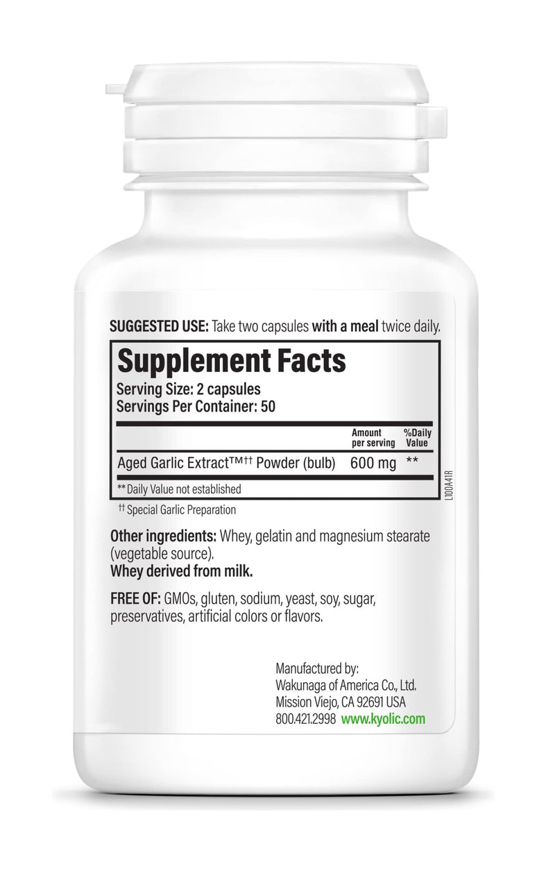 Kyolic Garlic Formula 100 Original Cardiovascular Formula (100 Capsules) 100 Count (Pack of 1) - NewNest Australia