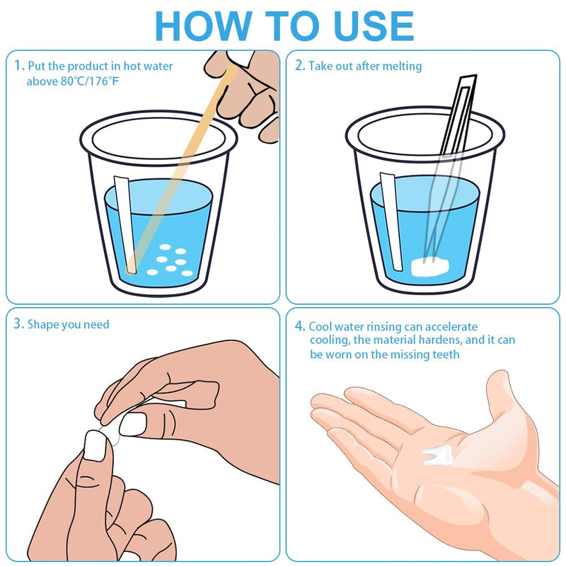 Acwoo Temporary Tooth Repair, Tooth Repair Glue, Heat Beads For Filling, Fixing The Missing And Broken Tooth Or Gluing The Artificial Teeth Of The Prosthesis (50G) - NewNest Australia