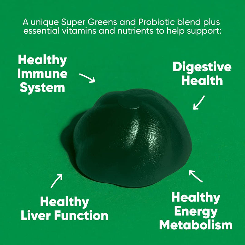 GOLI SUPERGREENS Vitamin Gummy - 60 Count - with Essential Vitamins and Minerals. Health from Within. (Plant-Based, Vegan, Gluten-Free & Gelatin Free) 1 - NewNest Australia