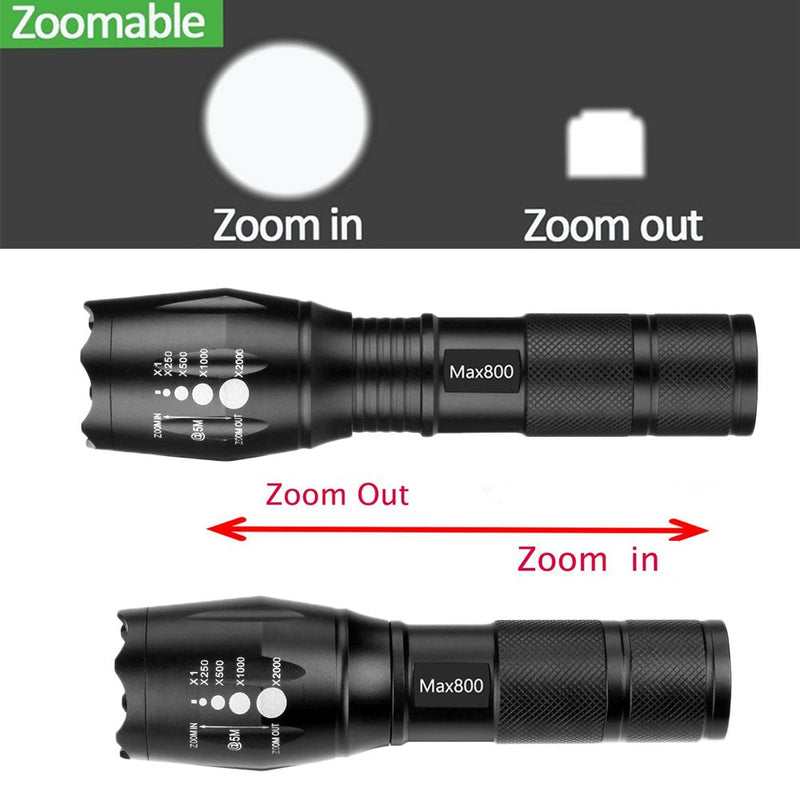 2 Pack TC1200 Tactical LED Flashlight Military Grade 2000 Lumens 5 Mode Zoomable Magnetic Flashlights for Hurricane Emergency - NewNest Australia