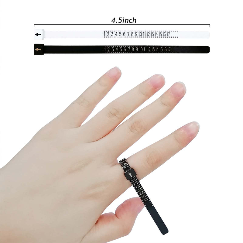1 Pack US Ring Sizer Measuring Gauge, 1-17 US Rings Size, Plastic Finger Sizing Measure Tool, Reusable, Black - NewNest Australia