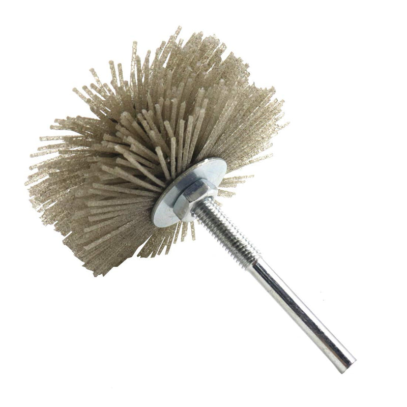 Sydien 2Pcs 120 Grits Abrasive Nylon Wheel Brush Woodwork Polish Grinder with 6mm/0.24inch Shank 120 Grit - NewNest Australia