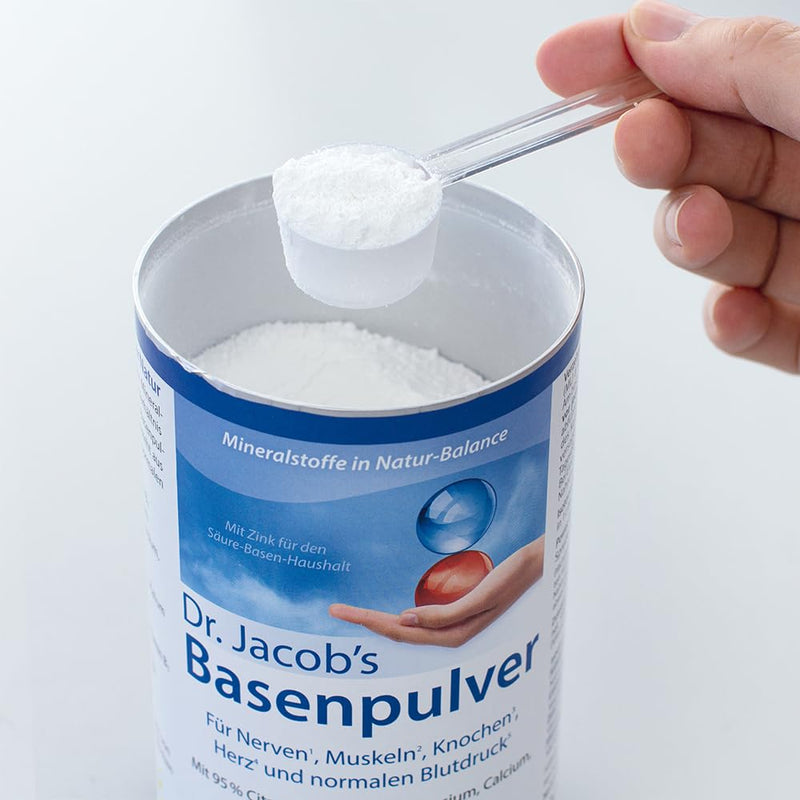 Dr. Jacob's base powder based on citrate I particularly high in potassium as in vegetables and fruit, calcium magnesium zinc vitamin D, also for diets and alkaline fasting I 300 g can of original citrate base powder - NewNest Australia