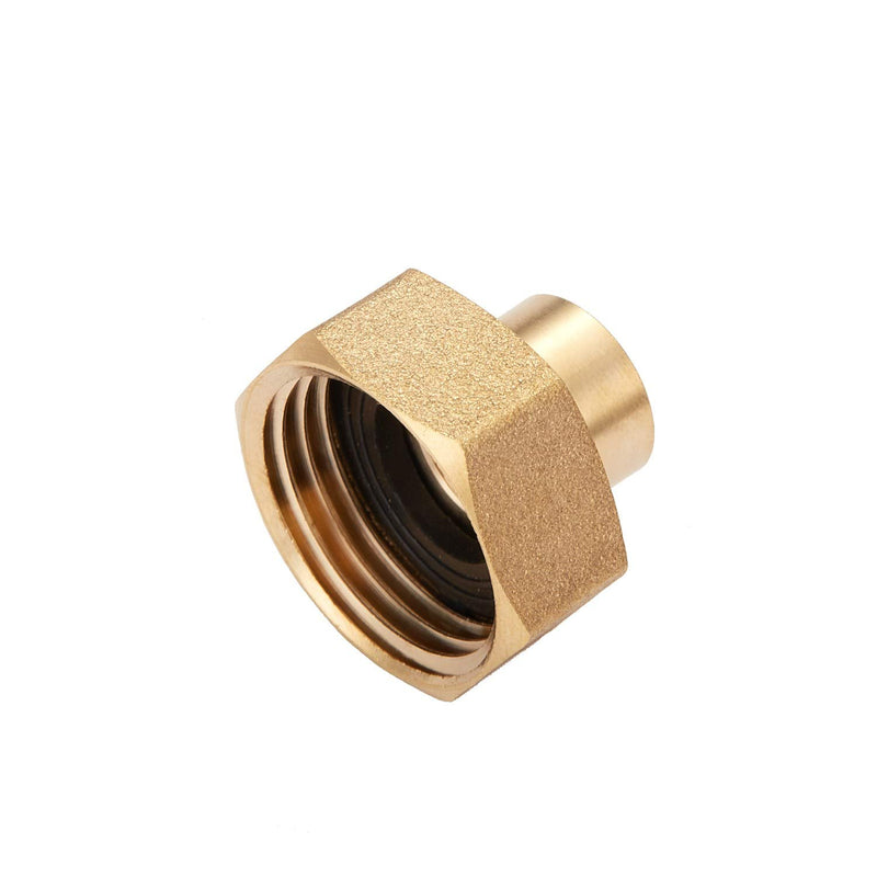 Litorange 2 PCS Lead-Free Brass Reducing Hex Adapter Garden Hose Thread 3/4" Female GHT x 1/4" Female NPT Straight Fitting Coupler For Fuel/AIR/Water/Oil/Gas WOG 2 PCS 3/4" Female GHT x 1/4" Female NPT - NewNest Australia