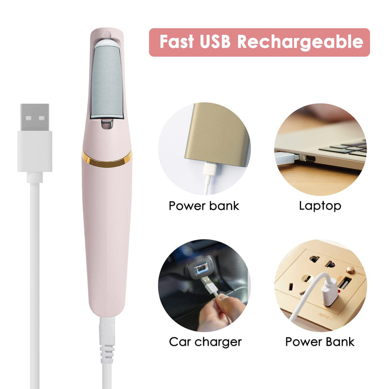 Foot File Jooayou Electric Foot Callus Remover IPX7 Waterproof Foot Scrubber,Rechargeable Hard Skin Remover Foot with 2 Roller Heads,2 Speed,Professional Pedicure Set Kits for feet Cracked Heels - NewNest Australia