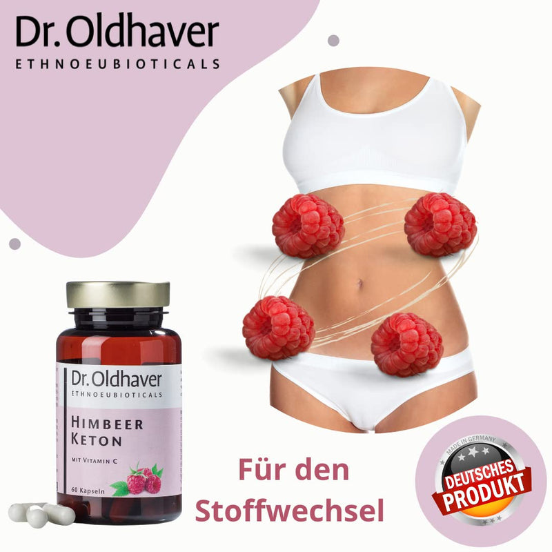 Dr. Oldhaver Raspberry Ketone (60 Capsules), Lactose Free & Gluten Free, Free from Dyes, Premium Quality, with Vitamin C for Energy Metabolism - NewNest Australia