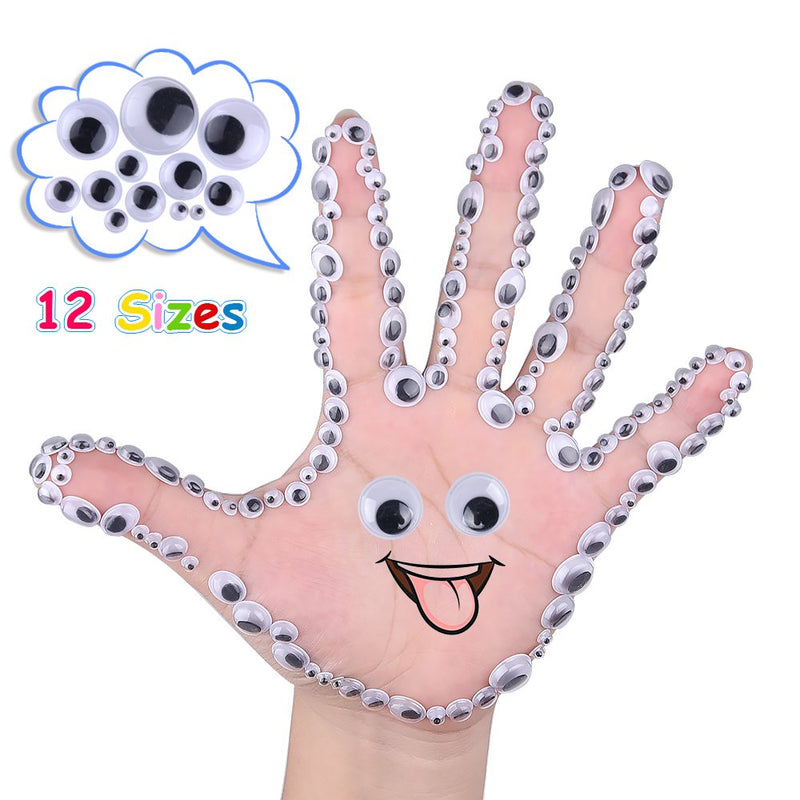 KUUQA 1220 Pieces Self Adhesive Wiggle Googly Eyes (Assorted Sizes) - NewNest Australia