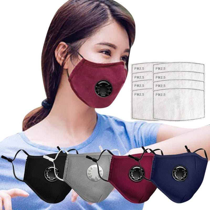 Face_Mask for Women Men with Nose Wire for Filter Porket Breathable Face Bandanas for Adult Face Protective Shield for Party Gift Adjustable Protection (4+8pcs, Multi) 4+8pcs - NewNest Australia